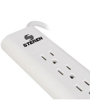 Multicontacto de 6 salidas verticales y cable extra largo marca Steren.