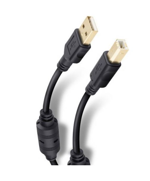 Cable Elite de USB 2.0 a USB tipo B Reforzado con conectores dorados de 1.8m marca Steren.