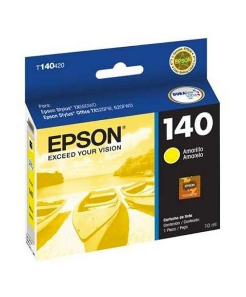 Cartucho de Tinta Epson 140 (T140420) Amarillo Original para 755 páginas.