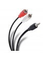 Cable Plug AUX 3.5mm a 2 Plug RCA de 15cm Ultra Delgado marca Steren