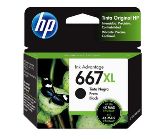 Cartucho de Tinta HP 667XL (3YM81AL) Negro Original de Alto rendimiento  para 480 páginas. | Cad Toner. El Más Grande!