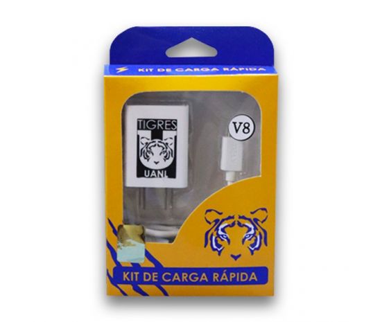 Kit de Carga Rápida Cargador de Pared y Cable Micro USB con logo de Tigres