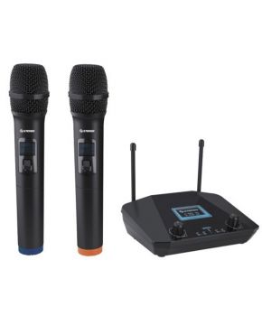 Sistema profesional con 2 micrófonos inalámbricos UHF marca Steren