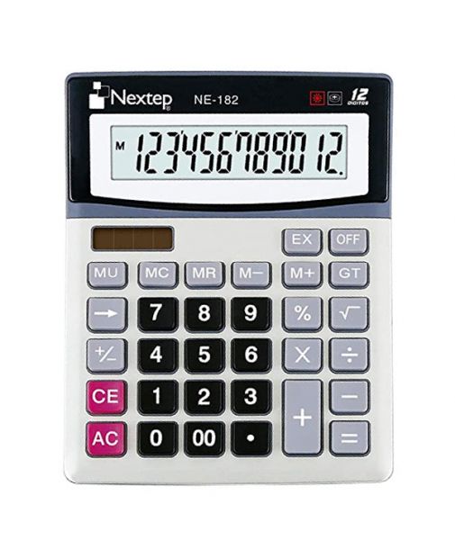 Calculadora de Escritorio de 12 Dígitos Cubierta Metálica Bateria/Solar pieza marca Nextep