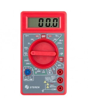 Multímetro digital básico compacto rojo marca Steren