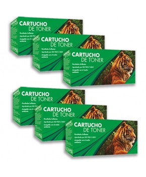 Six Pack de Cartucho de Toner 83A (CF283A) Negro Generación 2 Calidad Estándar para 1,500 páginas.