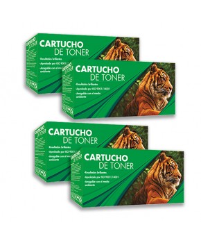 Cuatri Pack de Cartucho de Toner 128A (CE320A), (CE321A), (CE322A), (CE323A) Generación 2 Calidad Estándar.