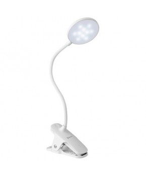 Lámpara Led de luz fría, neutra o cálida con cuello flexible, pinza y batería recargable marca Steren