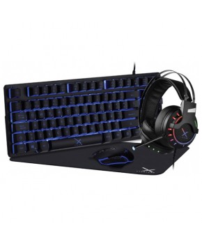 Kit Gamer Teclado + Mouse + Mouse Pad + Audífonos color Negro STYLOS ZXEAL STARTER