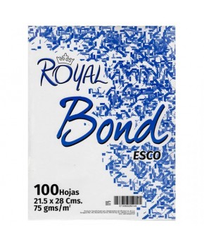 Papel Bond blanco carta 21.5 x 28 75  C/100 marca Royal