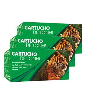 Tri Pack de Cartucho de Tóner Tigre 105X (W1105X) Negro Calidad Estándar de Alto rendimiento para 1,500 páginas.