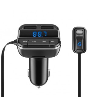 Transmisor FM Bluetooth* con noise cancelling, cargador USB y reproductor MP3 marca Steren