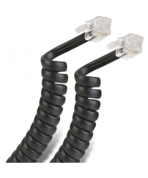 Cable Espiral Plug a Plug RJ9 de 2.1M para Auricular Telefónico marca Steren