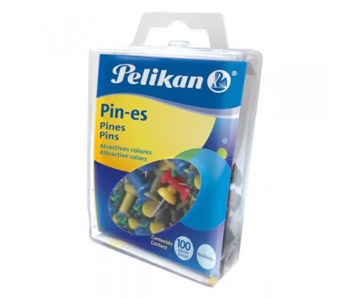 Pines Chinchetas Cabeza de Plástico para Corcho Caja C/100 marca Pelikan