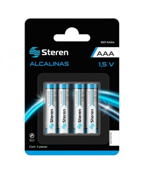 Paquete de 4 Baterías Alcalina AAA 1.5V marca Steren