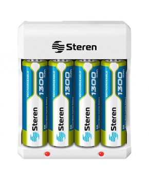 Cargador de Batería AA/AAA incluye 4 Baterías AA marca Steren.