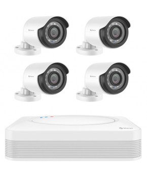 Sistema de Seguridad CCTV con DVR Penta Híbrido de 4 Canales con 4 Cámaras, Disco Duro y Monitoreo por Internet marca Steren