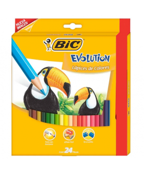 Colores de Madera C/24 Bic Evolution 930267 Hexagonales marca Bic