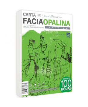 Cartulina Opalina Blanca 21.5 x 28 cm 255 gms C/100