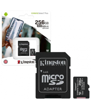 Memoria Micro SD Canvas Select Plus 256Gb 100R A1 Clase 10 C/Adaptador marca Kingston