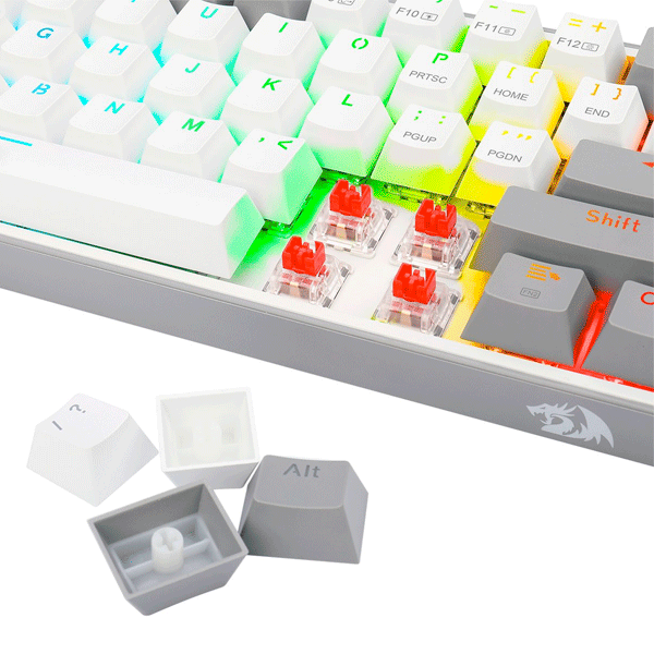 Teclado Mod. K617 Fizz Rainbow Blanco/Gris Ingles marca Redragon | Cad ...