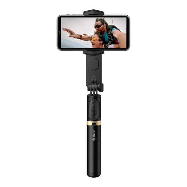 Estabilizador gimbal de 1 eje, con selfie stick Bluetooth marca Steren