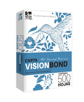 Papel Bond Blanco Tamaño Carta C/500 H. marca Vision