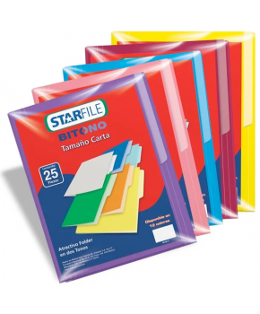 Folder Carta Bitono Varios Colores paq. C/25 piezas marca Starfile
