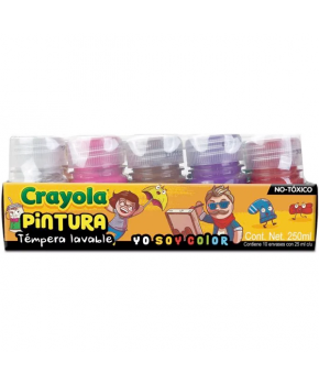 Pintura Témpera de 25 ml. Colores Surtidos paq. C/10 piezas marca Crayola