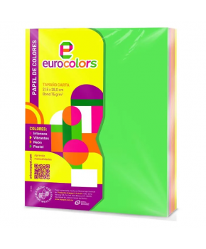 Papel Eurocolors Arcoíris Neón Carta C/100