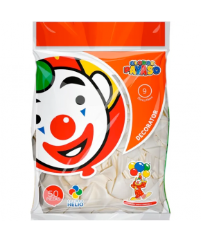 Globo Decorado Blanco Num. 09 Bolsa C/50 marca Payaso