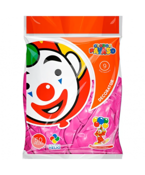 Globo Decorado Rosa Num. 09 Bolsa C/50 marca Payaso