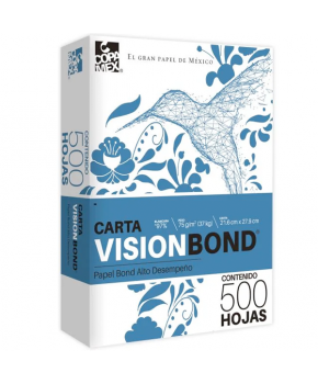 Papel Bond Blanco Carta 97% Blancura paq. C/500 hojas marca Vision