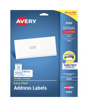 Etiqueta Blanca para Inkjet 2.5 x 6.7 marca Avery