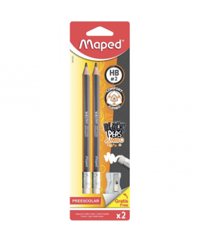 Lápiz de Grafito Jumbo Black Peps + Sacapuntas Triangular marca Blister