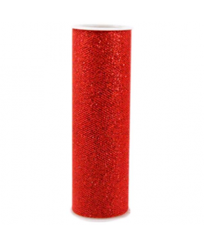 Rollo Tulle Diamantado Listonado 15 cm. cx 9.1 m.
