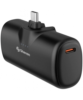 Mini Power Bank de 4,000 mAh PD 20 w Salida USB C y Plug USB C Abatible marca Steren