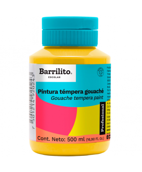 Pintura Tempera Amarillo Oro de 500ml marca Barrilito