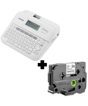 Combo Rotulador Brother P-touch PT-D410 + Cinta Brother TZE241 3/4" 18mm Negro/Blanco