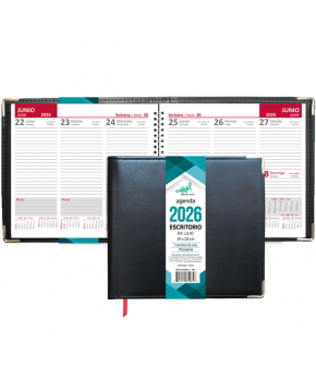 Agenda de Escritorio Negra 2026 de 25 x 23 cm marca Hazel