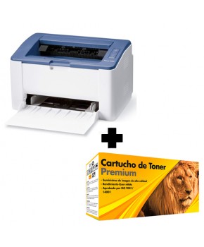 Combo Impresora Xerox Phaser 3020 Inalámbrica + Cartucho de Toner Leon 106R02773 Negro Calidad Premium para 1,500 paginas.