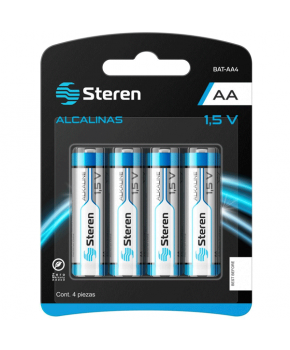 Paquete de 4 Baterías Alcalina AA marca Steren