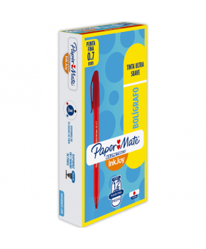 Bolígrafo Kilométrico Punto Fino Rojo 0.7 mm C/12 marca Papermate