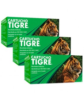 Tri Pack de Cartucho de Tóner Tigre 105A (W1105A) Negro Calidad Estándar para 1,000 páginas.