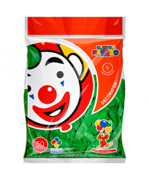 Globo Decorado Verde N. 9 C/50 marca Payaso