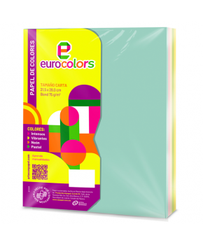 Papel Cortado Carta Arcoíris Pastel C/100 marca Eurocolors