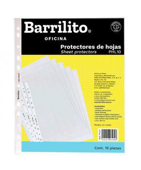 Protector de Hojas Carta Opaco C/10 marca Barrilito