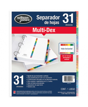 Separador de 31 divisiones marca Wilson Jones