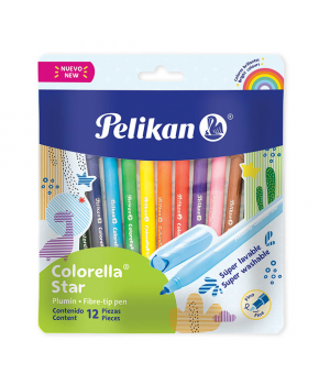 Marcador Punto Fino Colorella Star  C/12 colores marca Pelikan