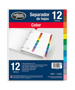 índice Separador 12 Divisiones marca Wilson Jones